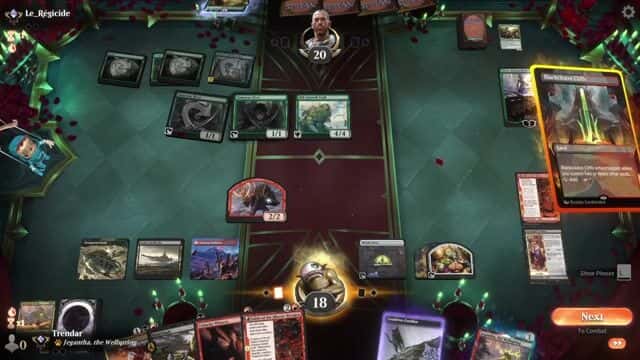 Watch MTG Arena Video Replay - Jund Sacrifice by Trendar VS Mono Green Devotion by Le_Régicide - Explorer Traditional Ranked