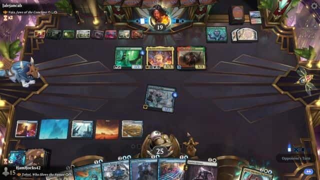 Watch MTG Arena Video Replay - Rogue by HamHocks42 VS Voja, Jaws of the Conclave by Jalejancab - Historic Brawl