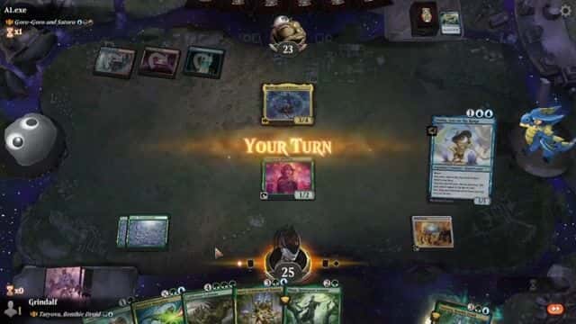 Watch MTG Arena Video Replay - Tatyova, Benthic Druid by Grindalf VS Goro-Goro and Satoru by A1.exe - Historic Brawl