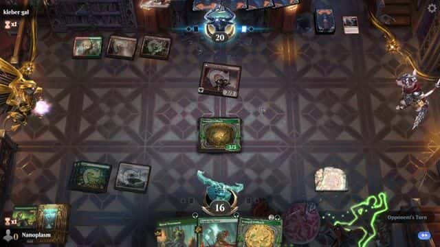 Watch MTG Arena Video Replay - Mono Green Aggro by Nanoplasm VS Mono Red Aggro by kleber gal - Standard Play