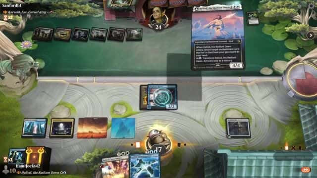 Watch MTG Arena Video Replay - Heliod, the Radiant Dawn by HamHocks42 VS Korvold, Fae-Cursed King by Sanfordb1 - Historic Brawl