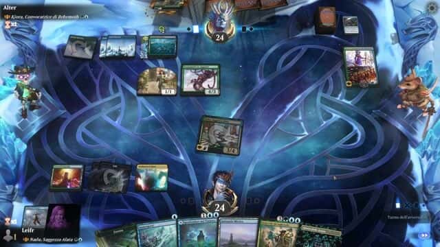 Watch MTG Arena Video Replay - Nadu, Winged Wisdom by Leifr VS Kiora, Behemoth Beckoner by Alter - Historic Brawl