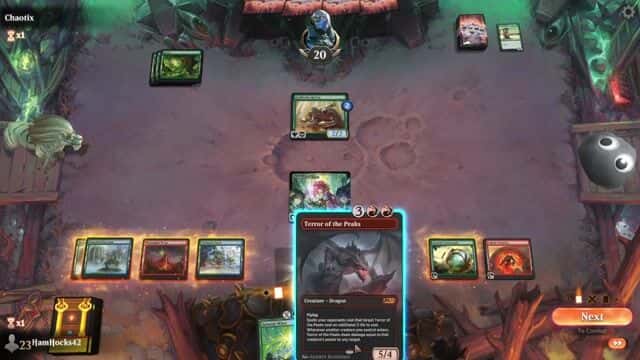 Watch MTG Arena Video Replay - Gruul Midrange by HamHocks42 VS Mono Green Aggro by Chaotix - Standard Play