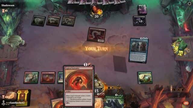 Watch MTG Arena Video Replay - Gruul Midrange by HamHocks42 VS Rakdos Aggro by Shadowson - Standard Play