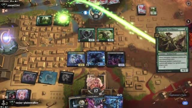 Watch MTG Arena Video Replay - Dimir Ninjas by tayjay-plainswalker VS Mono Green Toxic by yoran2244 - Historic Ranked