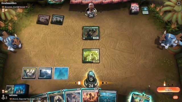 Watch MTG Arena Video Replay - Derevi, Empyrial Tactician by saitama VS Roxanne, Starfall Savant by Deadmanlikes - Historic Brawl