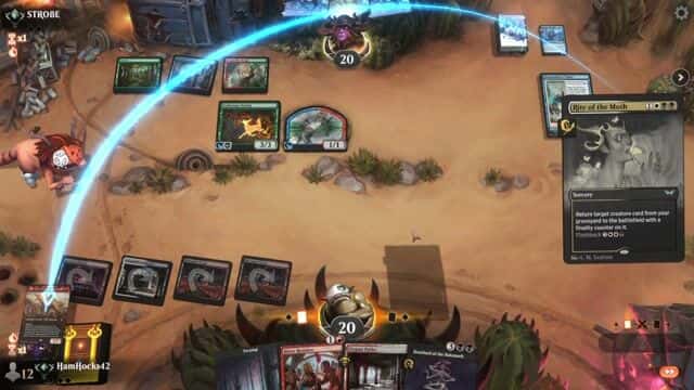 Watch MTG Arena Video Replay - Mardu Midrange by HamHocks42 VS Temur Control by STROBE - Standard Traditional Ranked