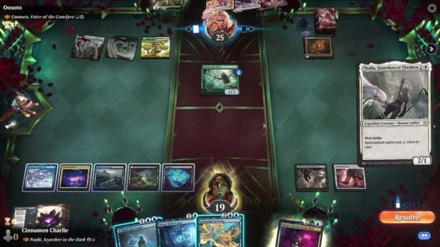 Watch MTG Arena Video Replay - Rogue by Cinnamon Charlie VS Emmara, Voice of the Conclave by Oosoto - Historic Brawl