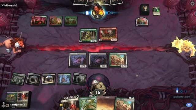 Watch MTG Arena Video Replay - Abzan Aggro by HamHocks42 VS Gruul Aggro by WildBoarAle2 - Historic Challenge Match