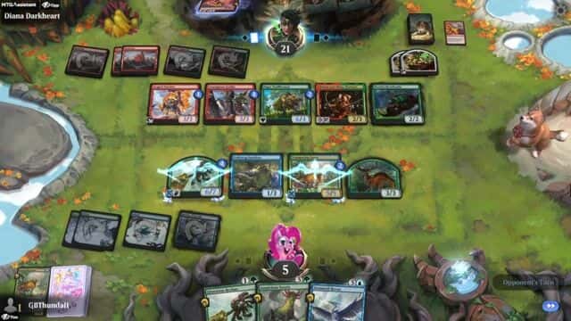 Watch MTG Arena Video Replay - Simic Aggro by GBThundaII VS Gruul Midrange by Diana Darkheart - Explorer Challenge Match