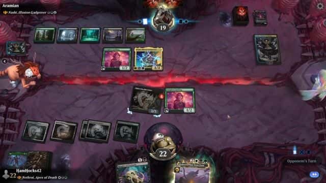 Watch MTG Arena Video Replay - Nethroi, Apex of Death by HamHocks42 VS Nashi, Illusion Gadgeteer by Aramian - Historic Brawl Challenge Match