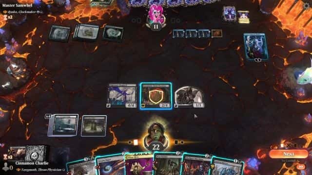 Watch MTG Arena Video Replay - Yawgmoth, Thran Physician by Cinnamon Charlie VS Rusko, Clockmaker by Master Samwhel - Historic Brawl