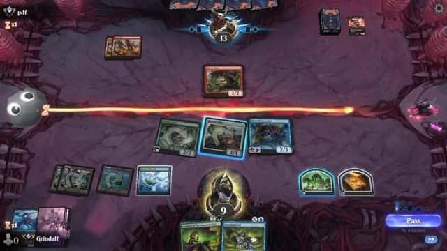 Watch MTG Arena Video Replay - Simic Aggro by Grindalf VS Mono Red Control by pdf - Standard Ranked