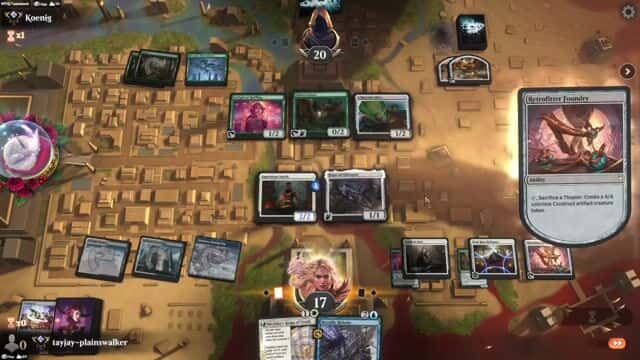 Watch MTG Arena Video Replay - Azorius Artifacts by tayjay-plainswalker VS Golgari Aggro by Koenig - Historic Ranked