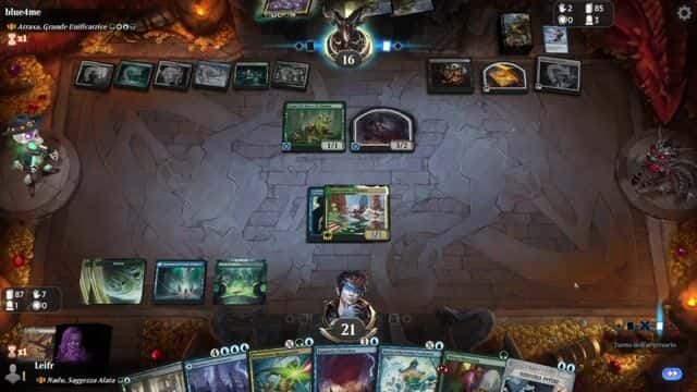 Watch MTG Arena Video Replay - Nadu, Winged Wisdom by Leifr VS Atraxa, Grand Unifier by blue4me - Historic Brawl