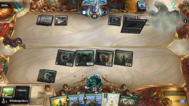 Watch MTG Arena Video Replay - Mono Green by MTGBudgetBrew VS Artifacts by Kicka - Historic Play