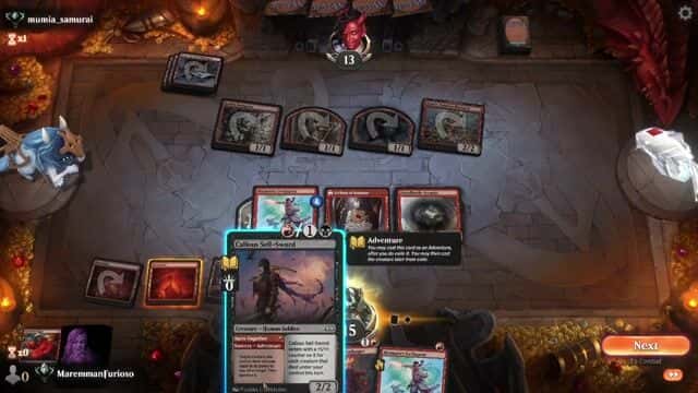 Watch MTG Arena Video Replay - Red Deck Wins by MaremmanFurioso VS Mono Red Bombardment by mumia_samurai - Explorer Ranked