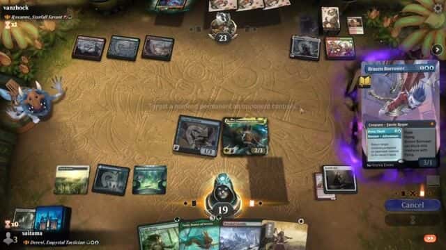 Watch MTG Arena Video Replay - Derevi, Empyrial Tactician by saitama VS Roxanne, Starfall Savant by vanzhock - Historic Brawl