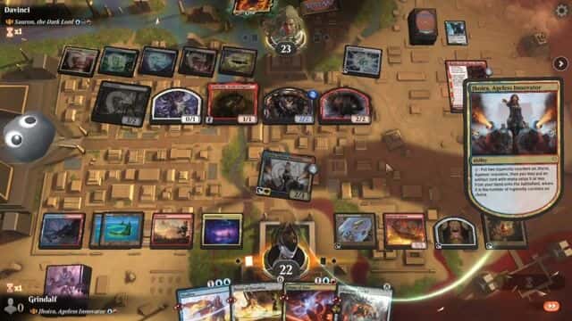 Watch MTG Arena Video Replay - Rogue by Grindalf VS Sauron, the Dark Lord by Davinci - Historic Brawl