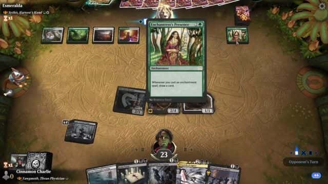 Watch MTG Arena Video Replay - Yawgmoth, Thran Physician by Cinnamon Charlie VS Sythis, Harvest's Hand by Esmeralda - Historic Brawl