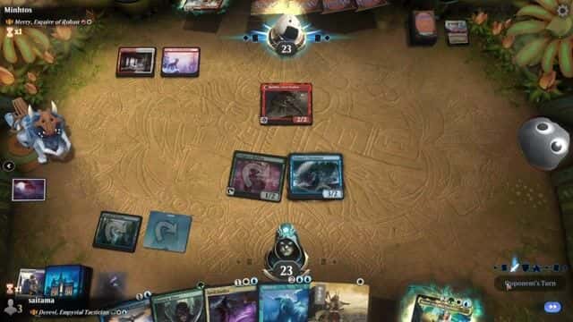 Watch MTG Arena Video Replay - Derevi, Empyrial Tactician by saitama VS Merry, Esquire of Rohan by Minhtos - Historic Brawl