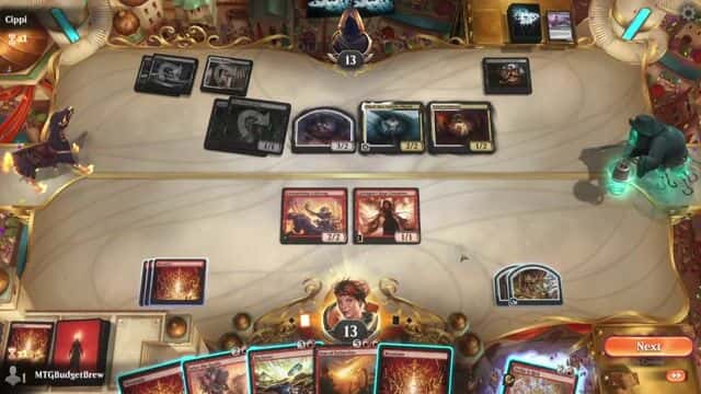 Watch MTG Arena Video Replay - Mono Red Control by MTGBudgetBrew VS Orzhov Aggro by Cippi - Historic Play