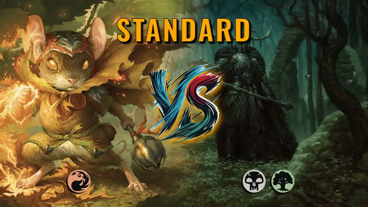 Watch MTG Arena Standard Video - Mono Red Aggro by CunicoliGoblin VS Golgari Midrange by Tanacharison - 7be336