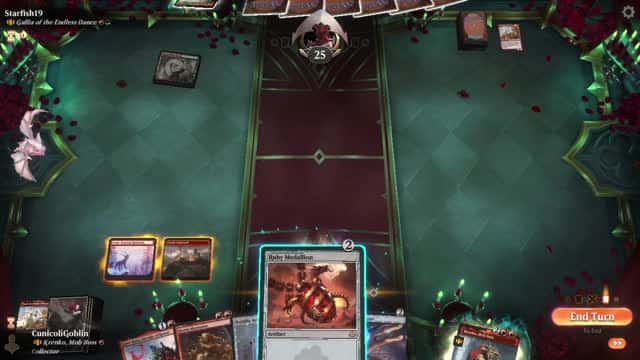 Watch MTG Arena Video Replay - Krenko, Mob Boss by CunicoliGoblin VS Gallia of the Endless Dance by Starfish19 - Historic Brawl