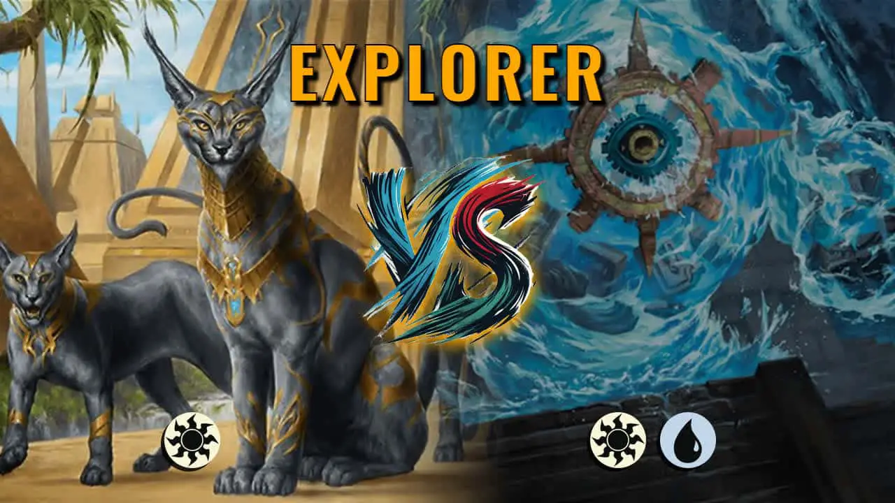 Watch MTG Arena Explorer Video - Mono White Aggro by Khat VS Azorius Midrange by Loke - 5a6401