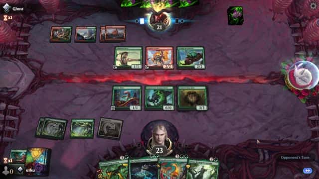 Watch MTG Arena Video Replay - Mono Green Midrange by utku VS Gruul Aggro by Ghost - Standard Ranked