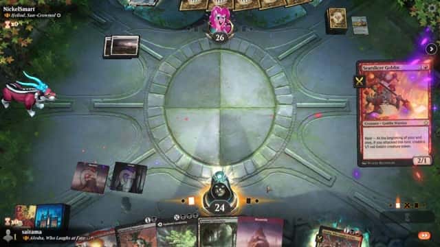 Watch MTG Arena Video Replay - Alesha, Who Laughs at Fate by saitama VS Heliod, Sun-Crowned by NickelSmart - Historic Brawl