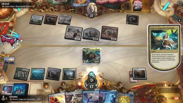 Watch MTG Arena Video Replay - Derevi, Empyrial Tactician by saitama VS Anim Pakal, Thousandth Moon by zBrutal - Historic Brawl