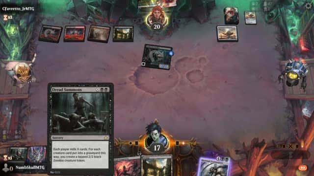 Watch MTG Arena Video Replay - Mono Black Midrange by NumbSkullMTG VS Rakdos Aggro by CFavretto_JrMTG - Standard Play