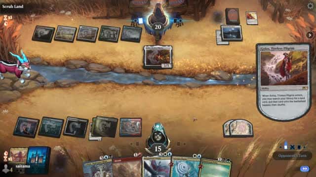 Watch MTG Arena Video Replay - 5 Color Midrange by saitama VS Bant Midrange by Scrub Land - Traditional Chromatic Cube Draft