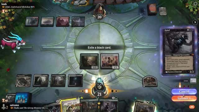 Watch MTG Arena Video Replay - Thalia and The Gitrog Monster by saitama VS Lilah, Undefeated Slickshot by kmh - Historic Brawl