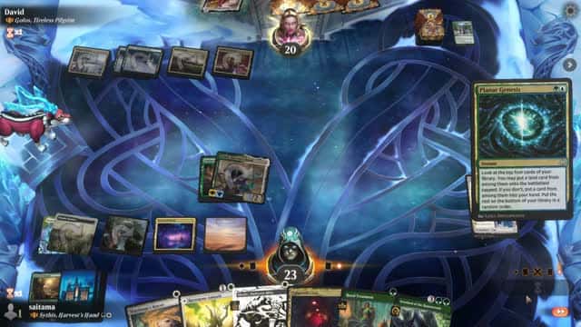 Watch MTG Arena Video Replay - Sythis, Harvest's Hand by saitama VS Golos, Tireless Pilgrim by David - Historic Brawl