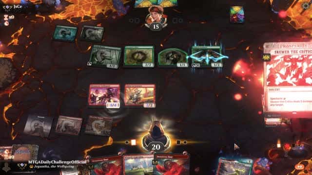 Watch MTG Arena Video Replay - Mono Red Aggro by MTGADailyChallengeOfficial VS Golgari Aggro by JsCe - Explorer Traditional Ranked