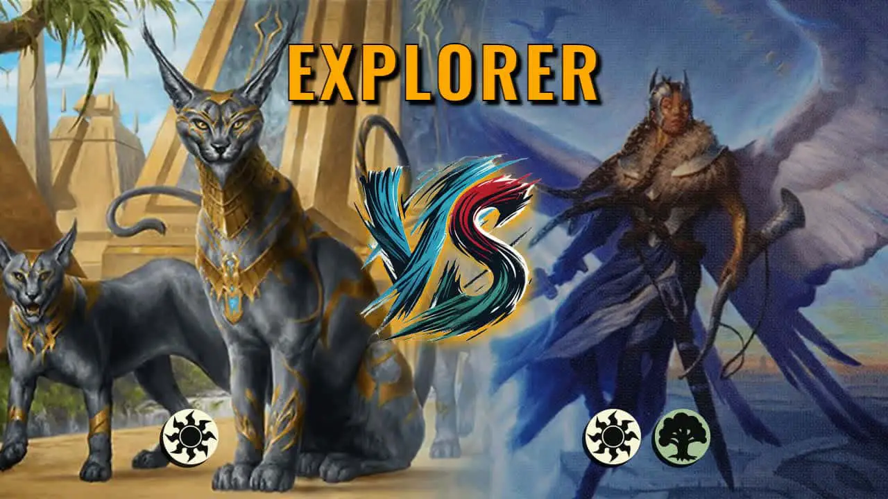 Watch MTG Arena Explorer Video - Mono White Aggro by Khat VS Selesnya Aggro by Fireangel15 - 34e0a5