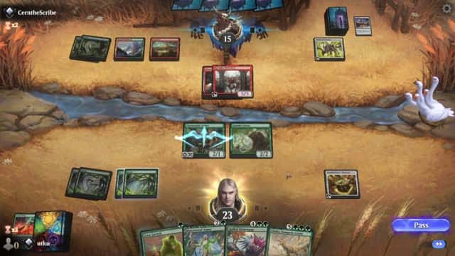 Watch MTG Arena Video Replay - Mono Green Midrange by utku VS Gruul Midrange by CerntheScribe - Standard Ranked