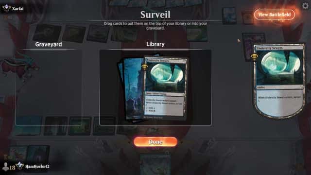 Watch MTG Arena Video Replay - Dimir Midrange by HamHocks42 VS Golgari Control by Xarfai - Standard Ranked