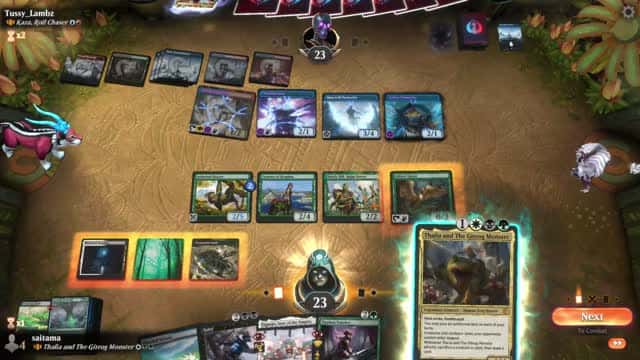 Watch MTG Arena Video Replay - Thalia and The Gitrog Monster by saitama VS Kaza, Roil Chaser by Tussy_Lambz - Historic Brawl