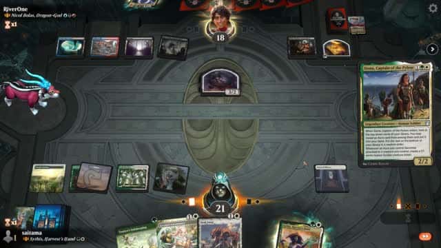 Watch MTG Arena Video Replay - Sythis, Harvest's Hand by saitama VS Nicol Bolas, Dragon-God by RiverOne - Historic Brawl