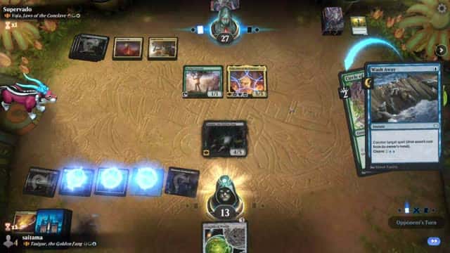 Watch MTG Arena Video Replay - Tasigur, the Golden Fang by saitama VS Voja, Jaws of the Conclave by Supervado - Historic Brawl