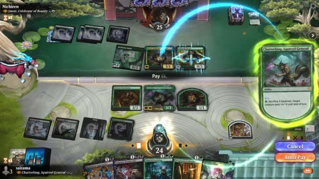 Watch MTG Arena Video Replay - Chatterfang, Squirrel General by saitama VS Imoti, Celebrant of Bounty by Nichiren - Historic Brawl