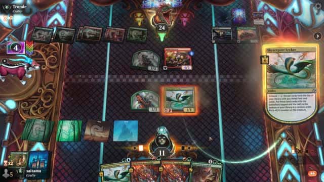 Watch MTG Arena Video Replay - WURG Midrange by saitama VS Jund Midrange by Tronde - Premier Draft Ranked