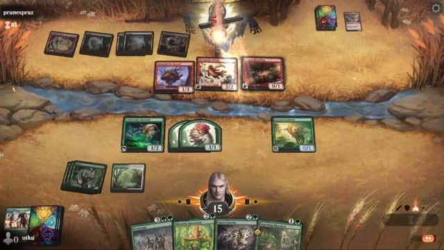 Watch MTG Arena Video Replay - Mono Green Midrange by utku VS Rakdos Aggro by prunespruz - Jump In