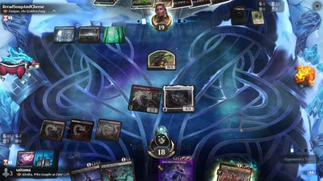 Watch MTG Arena Video Replay - Alesha, Who Laughs at Fate by saitama VS Tasigur, the Golden Fang by BreadSoupAndCheese - Historic Brawl