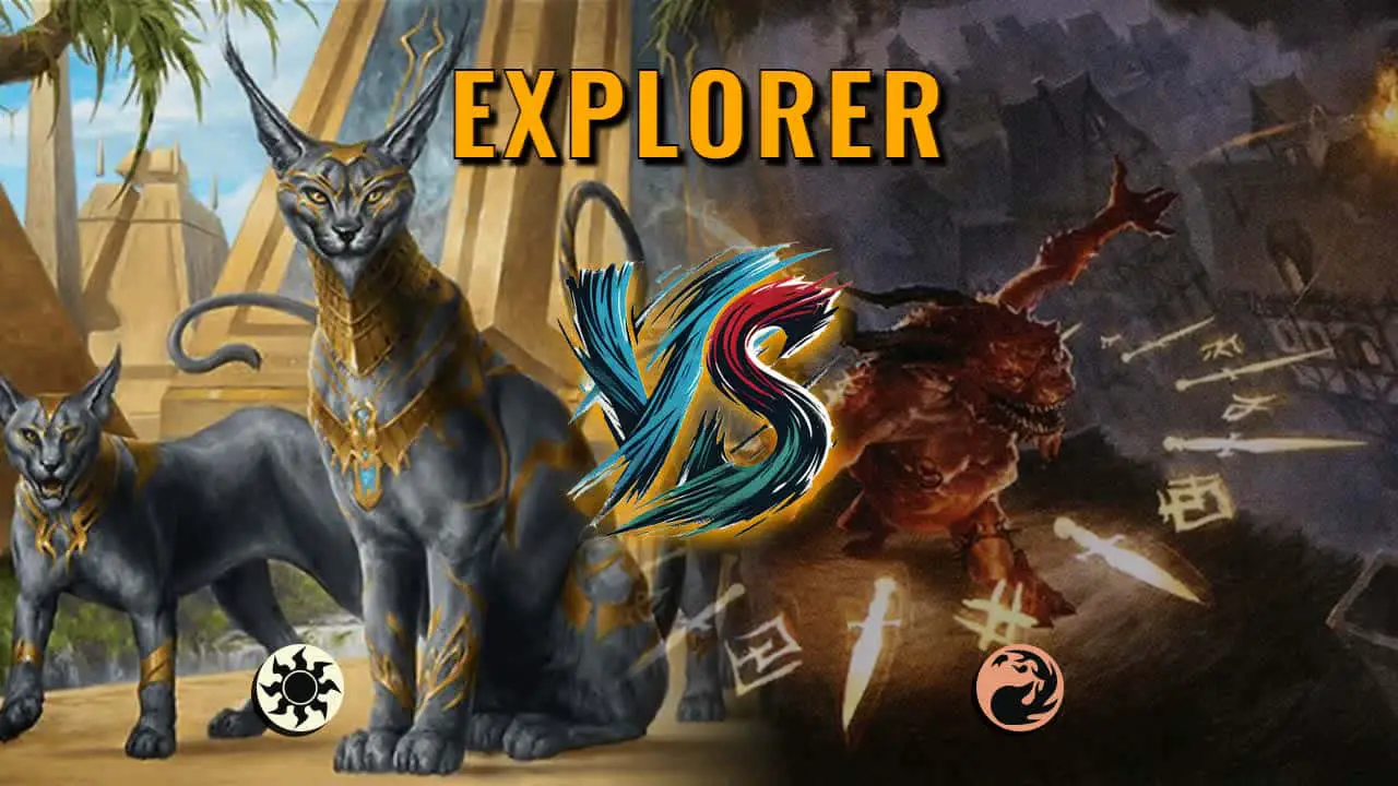 Watch MTG Arena Explorer Video - Mono White Aggro by Khat VS Mono Red Control by shawn emmen - efab52