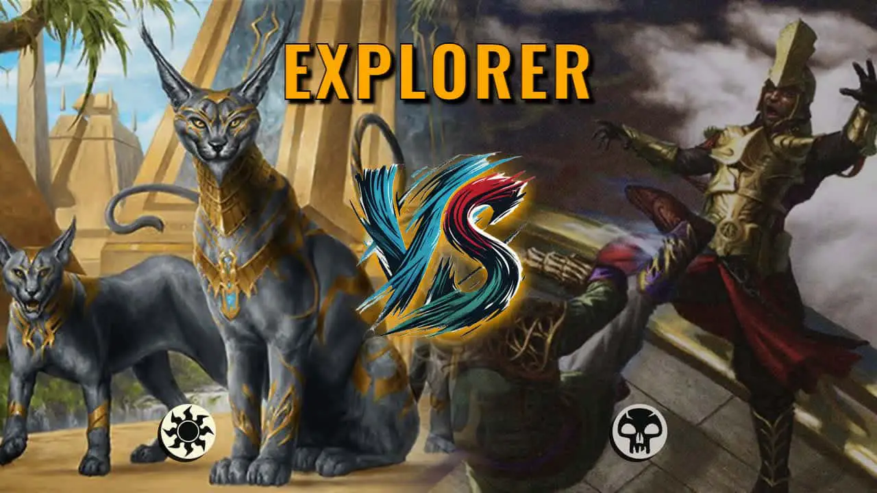 Watch MTG Arena Explorer Video - Mono White Aggro by Khat VS Mono Black Midrange by Super_Squirel - 0fc40d