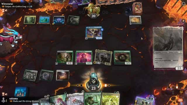 Watch MTG Arena Video Replay - Thalia and The Gitrog Monster by saitama VS Tasigur, the Golden Fang by Witwroese - Historic Brawl